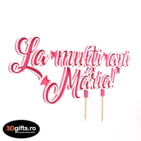 Decor Tort Personalizat Roz - "La Mulți Ani" Cu Nume
