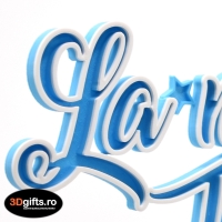 Decor Tort Personalizat Albastru - "La Mulți Ani" Cu Nume