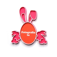 Magnet Personalizat 3D cu Poză - Model "Iepuraș De Paște", Roz