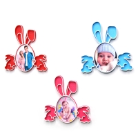Magnet Personalizat 3D cu Poză - Model "Iepuraș De Paște", Roz