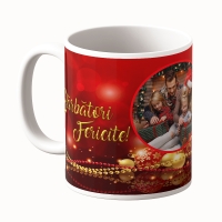 Cană Personalizată - Model "Crăciun Fericit" Cu O Poză Și Text