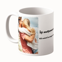 Cană Personalizată - Două Poze Cu Text