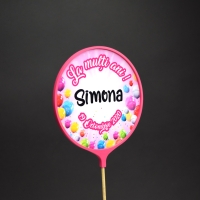 Topper Tort Personalizat Rotund - Diferite Culori - Cu Nume Și Dată