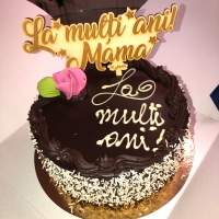 Topper Tort Personalizat Lemn - "La Mulți Ani" Cu Nume Și Dată