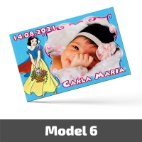 Mărturii Botez Magnetice Cu Poză, Nume Și Dată - Set 10 Buc. - Model 6