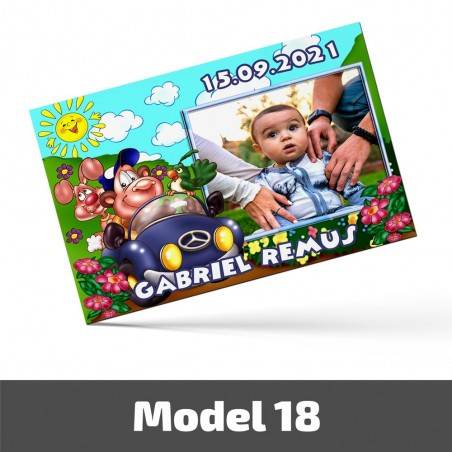 Mărturii Botez Magnetice Cu Poză, Nume Și Dată - Set 10 Buc. - Model 18