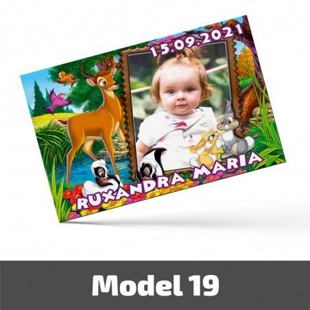 Mărturii Botez Magnetice Cu Poză, Nume Și Dată - Set 10 Buc. - Model 19