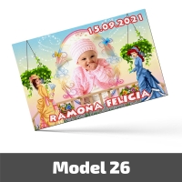 Mărturii Botez Magnetice Cu Poză, Nume Și Dată - Set 10 Buc. - Model 26