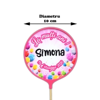 Topper Tort Personalizat Rotund - Diferite Culori - Cu Nume Și Dată
