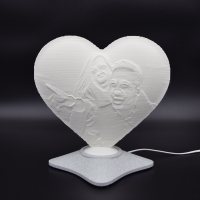 Lampă Luna 3D Personalizată - Inimioară Cu Text Și Poză