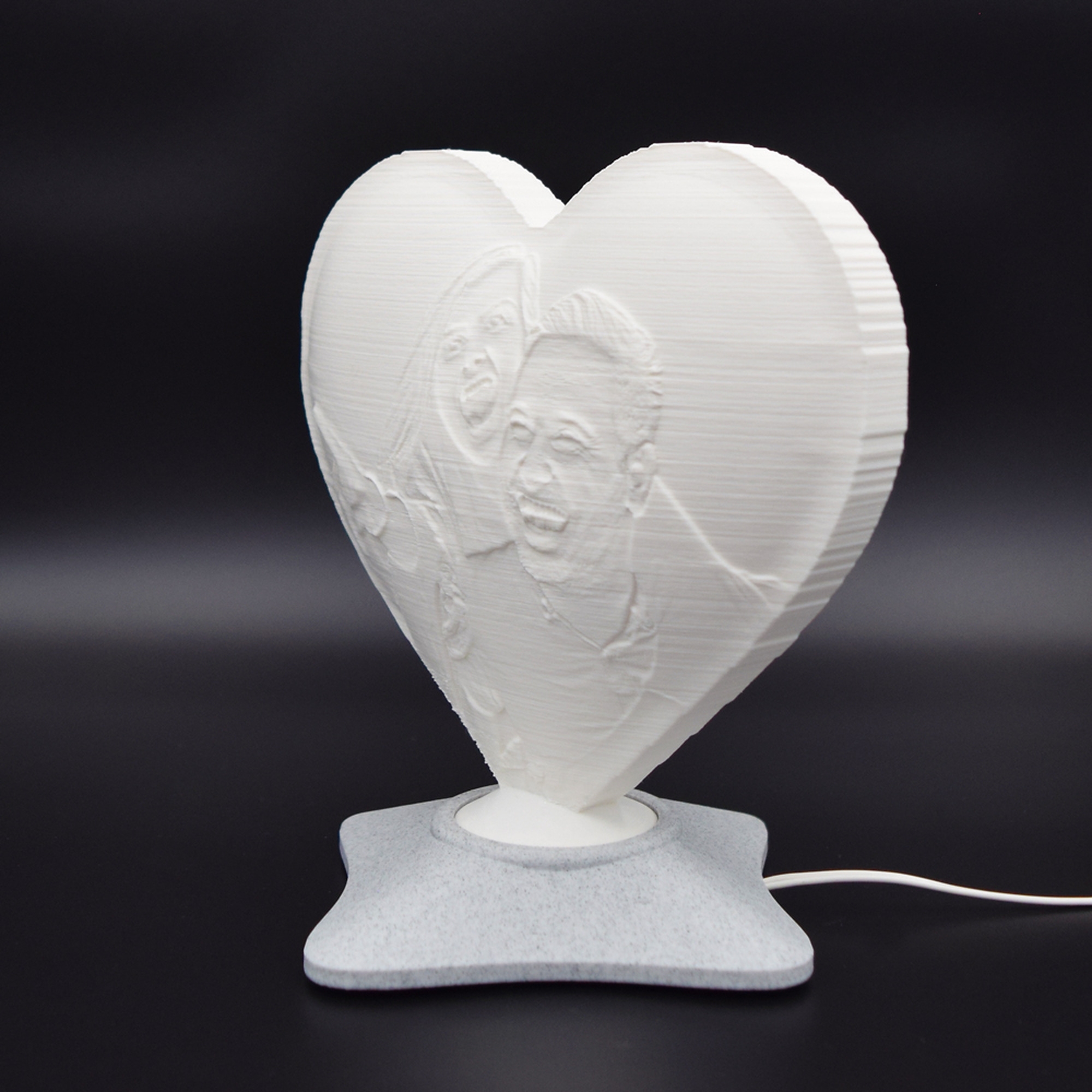 Lampă Luna 3D Personalizată - Inimioară Cu Text Și Poză