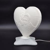 Lampă Luna 3D Personalizată - Inimioară Cu Text Și Poză