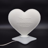 Lampă Luna 3D Personalizată - Inimioară Cu Text Și Poză