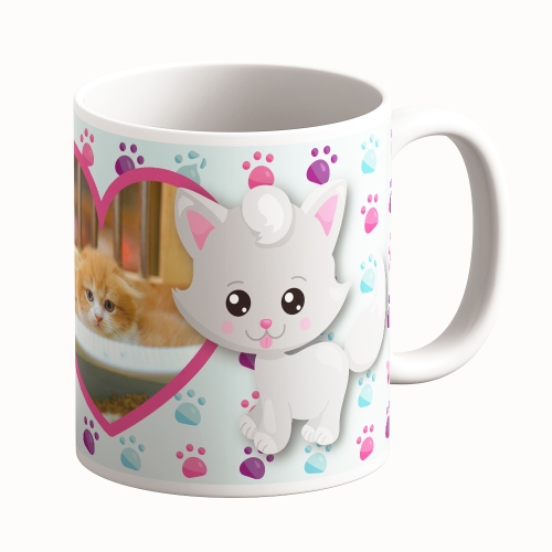 Cană Personalizată - Model "Cat Meow" Cu O Poză
