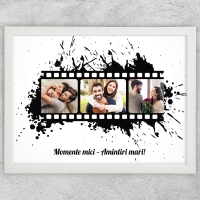 Tablou Personalizat Cu 3 Poze Cu Text - Rolă Film Tablou Personalizat Cu 3 Poze Cu Text - Rolă Film