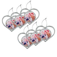 Set 6 x Globuri Personalizate 3D - Model “Inimă”, Argintiu