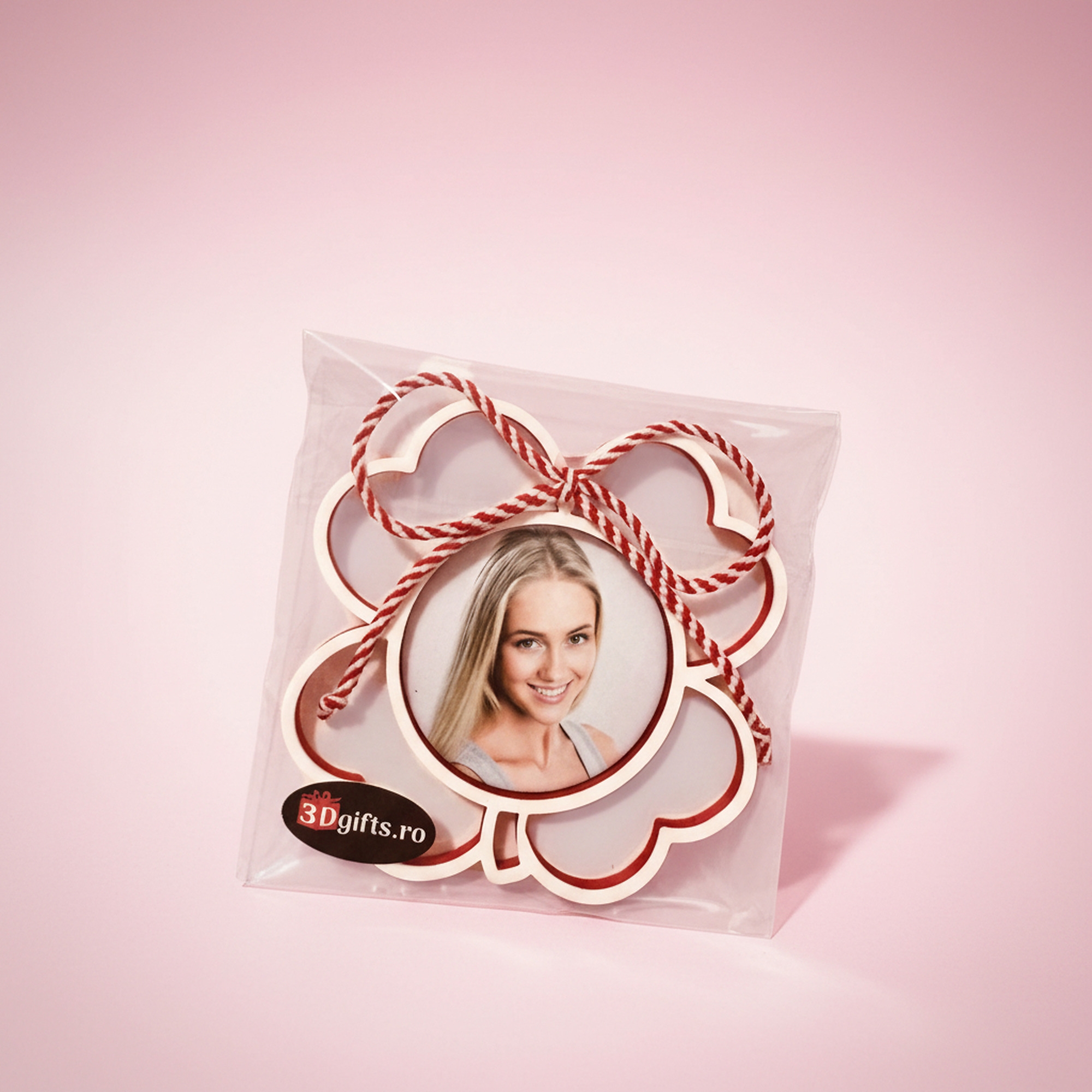 Mărțișor Personalizat 3D Magnetic - Trifoi Cu Fotografie