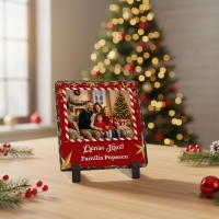 Placă de Ardezie Personalizată cu Poză și Mesaj – Cadou de Crăciun