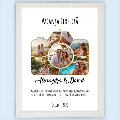 Tablou Personalizat Cu 6 Poze Și Text - Vacanța Perfectă