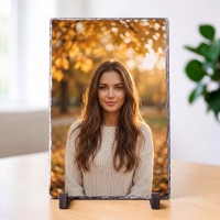 Placă de Ardezie Dreptunghiulară Personalizată cu Poză – Verticală