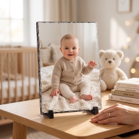 Placă de Ardezie Dreptunghiulară Personalizată cu Poză – Verticală