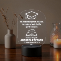 Lampă LED 3D Personalizată – Profesor cu Tocă și Carte