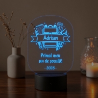Lampă LED 3D Personalizată – Primul An de Școală