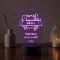 Lampă LED 3D Personalizată – Primul An de Școală