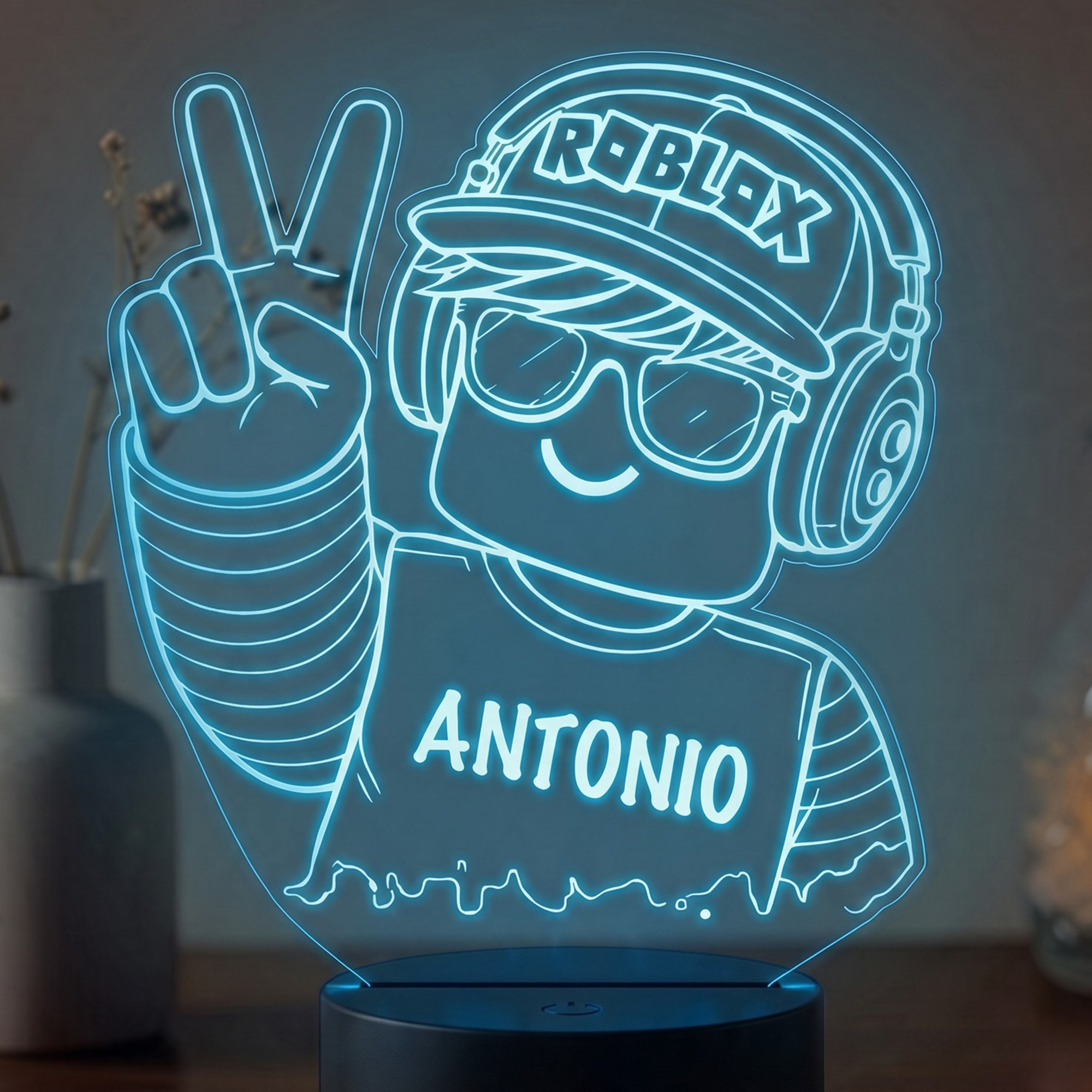 Lampă LED 3D Personalizată – Gamer Roblox cu Nume