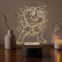 Lampă LED 3D Personalizată – Hulk cu Nume