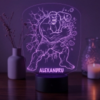 Lampă LED 3D Personalizată – Hulk cu Nume