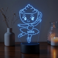 Lampă LED 3D Personalizată – Ballerina Cappuccina cu Nume