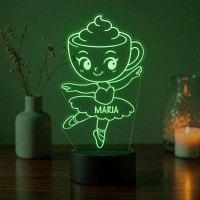 Lampă LED 3D Personalizată – Ballerina Cappuccina cu Nume
