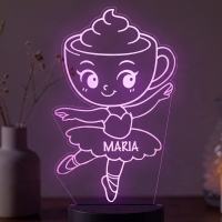Lampă LED 3D Personalizată – Ballerina Cappuccina cu Nume