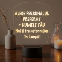 Lampă LED 3D Personalizată – Tu Alegi Personajul și Numele