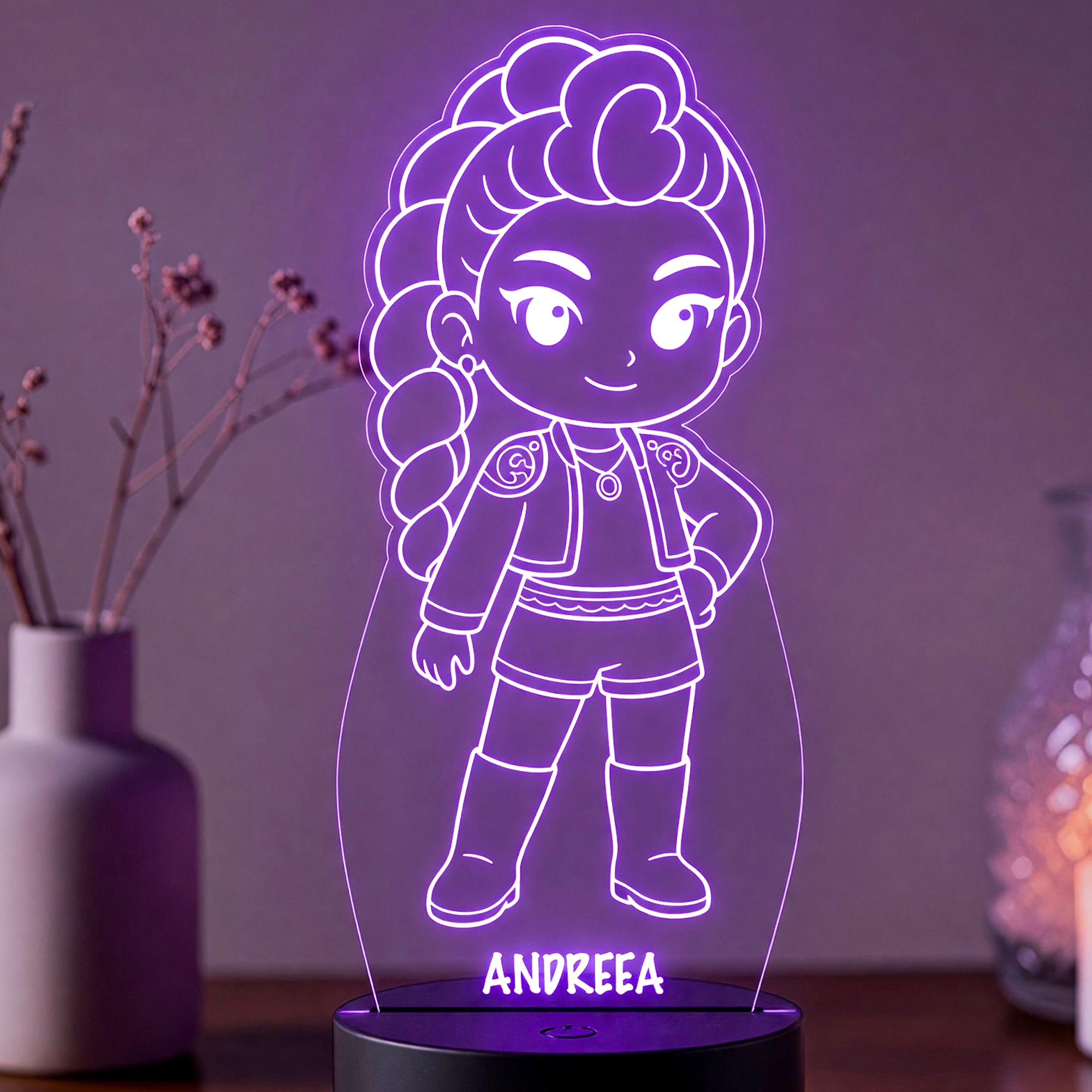 Lampă LED 3D Personalizată – Baby Rumi cu Nume