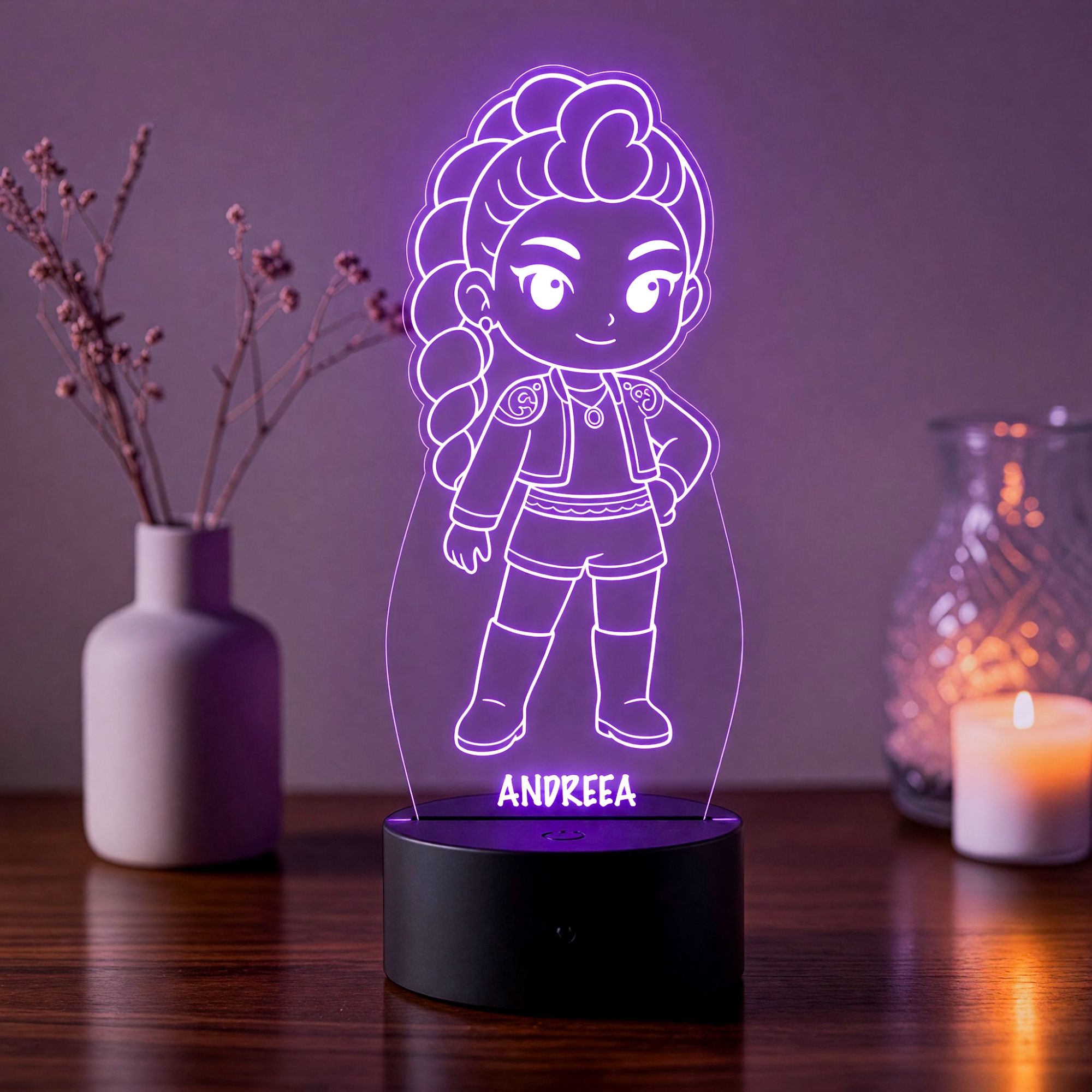 Lampă LED 3D Personalizată – Baby Rumi cu Nume
