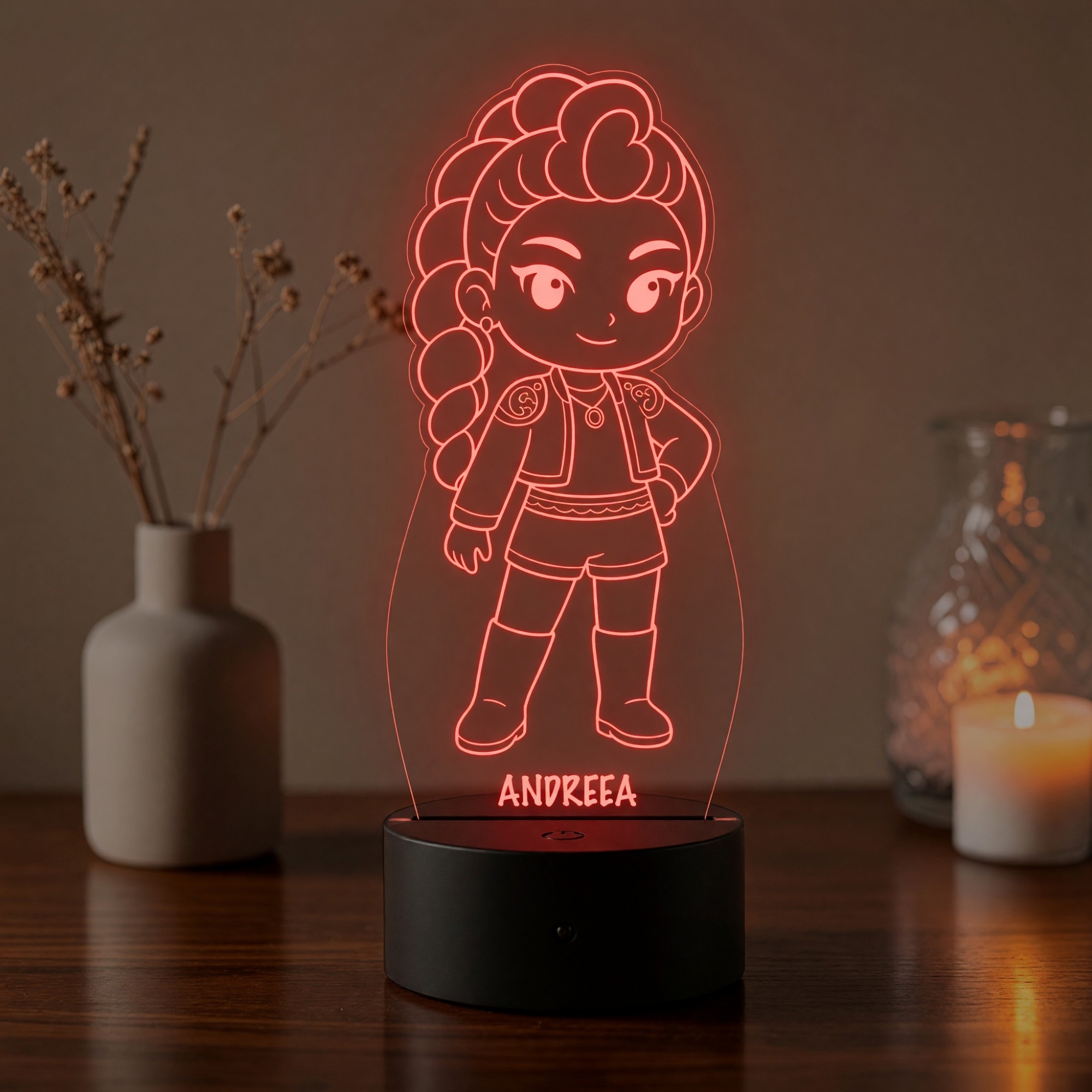 Lampă LED 3D Personalizată – Baby Rumi cu Nume