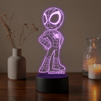 Lampă LED 3D Personalizată – Baby Spider-Man cu Nume