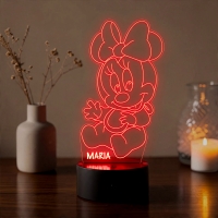 Lampă LED 3D Personalizată – Baby Minnie cu Nume