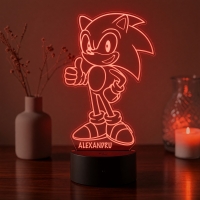 Lampă LED 3D Personalizată – Sonic cu Nume