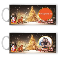 Cană Personalizată - Model "Golden Christmas" Cu O Poză