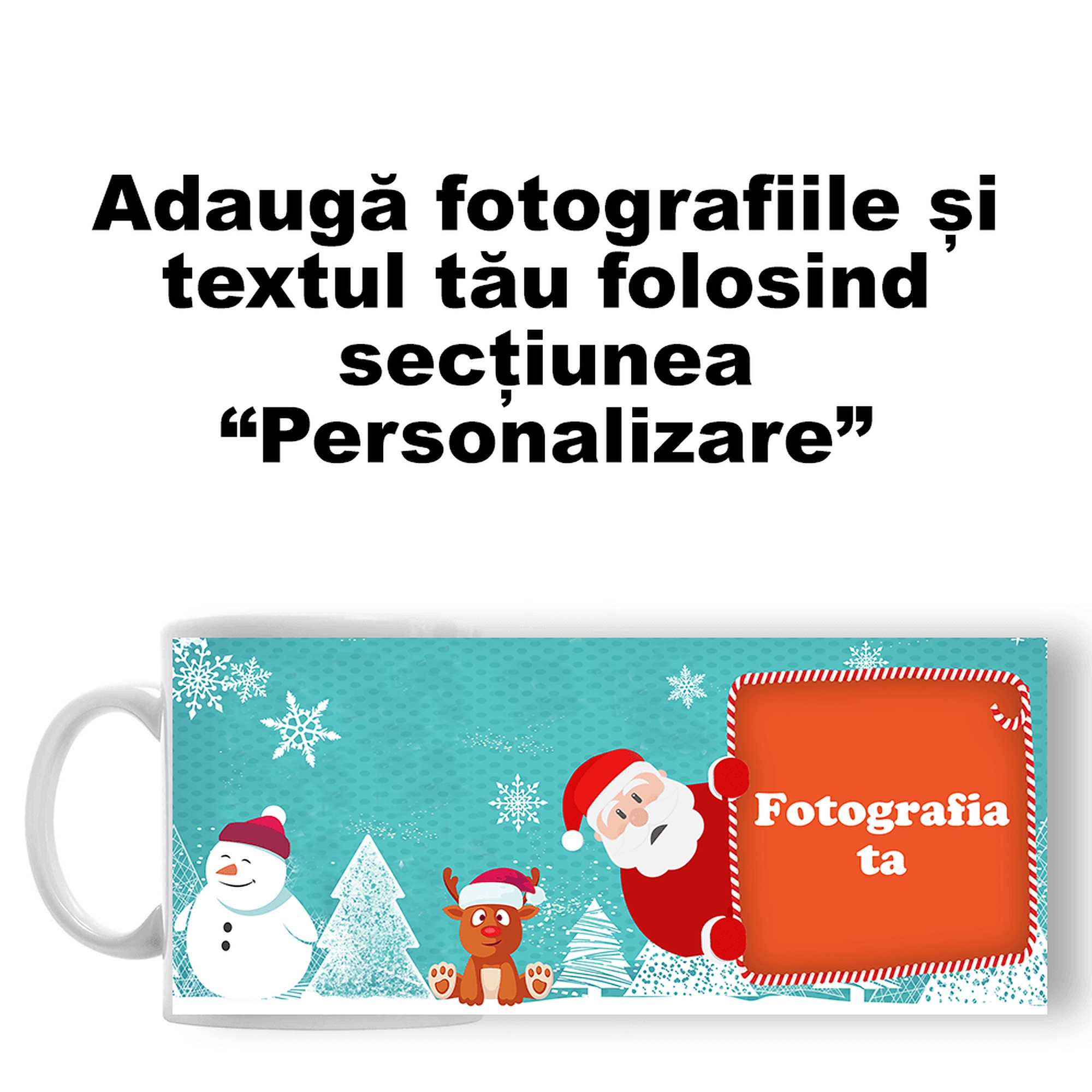 Cană Personalizată - Model "Daruri De Crăciun" Cu O Poză