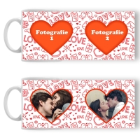 Cană Personalizată - Model "Love Everywhere" Cu Două Poze