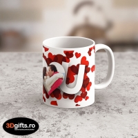 Cană Personalizată - Model "I Love You" Cu O Poză
