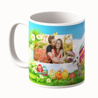 Cană Personalizată - Model "Easter Rabbit" Cu Două Poze