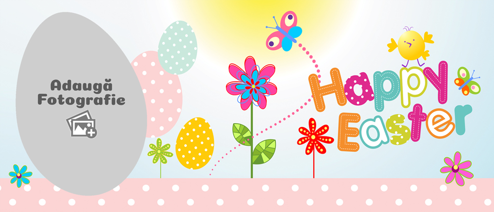Cană Personalizată - Model "Easter Egg" Cu O Poză - Vedere Background