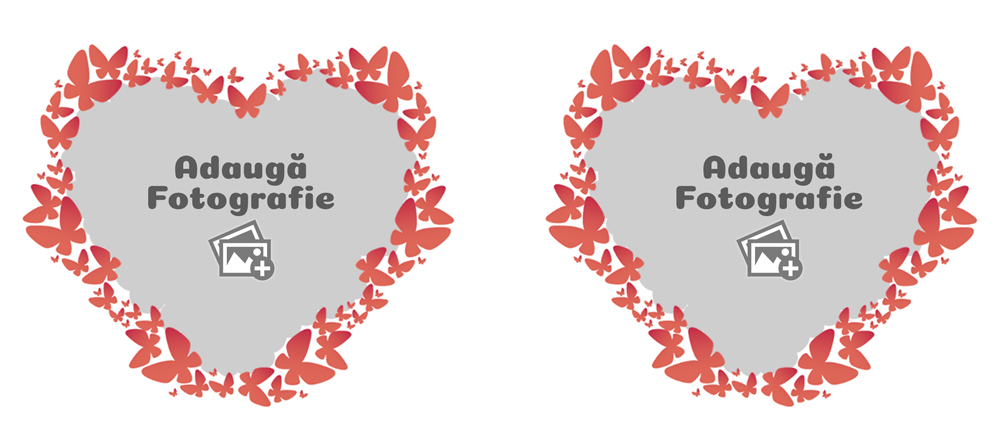 Cană Personalizată - Model "Fluturașii Dragostei" Cu 2 Poze - Vedere Background