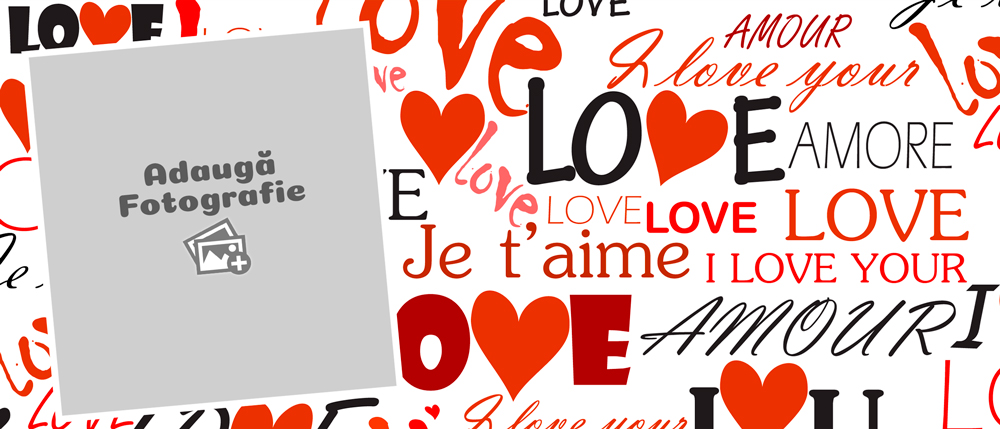 Cană Personalizată - Model "Infinite Love" Cu O Poză - Vedere Background