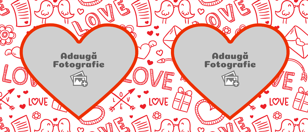 Cană Personalizată - Model "Love Everywhere" Cu Două Poze - Vedere Background